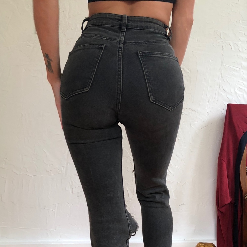 Black distressed jeans